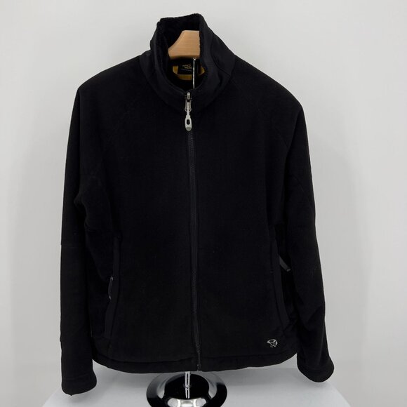 Mountain Hardwear Womens M Medium Solid Black Fleece Jacket Full-Zip - Picture 2 of 8